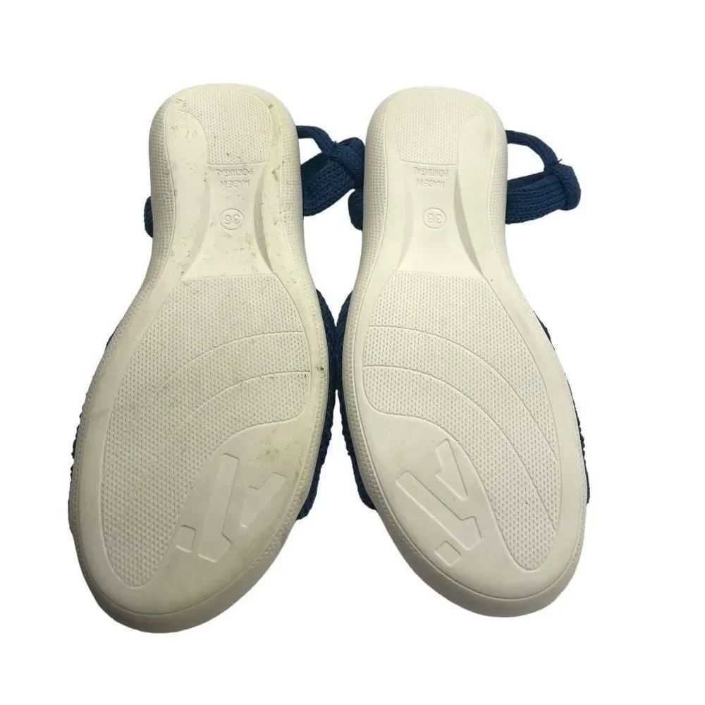 Fabulous Arcopedico Arenal Denim Sandals Shoes Cork Footbed Comfort Orthopedic - Picture 12 of 13